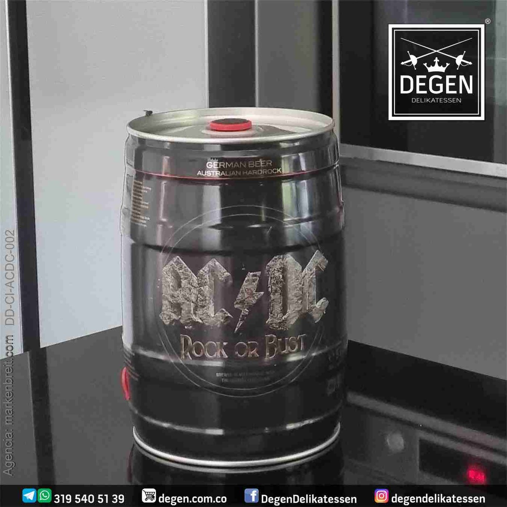 AC/DC Karlsberg Premium Pils - Barril 5 litros | DEGEN Delikatessen